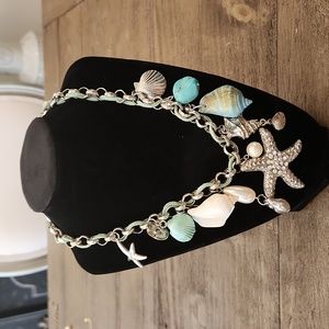 Coastal Themed Silver Tone Necklace